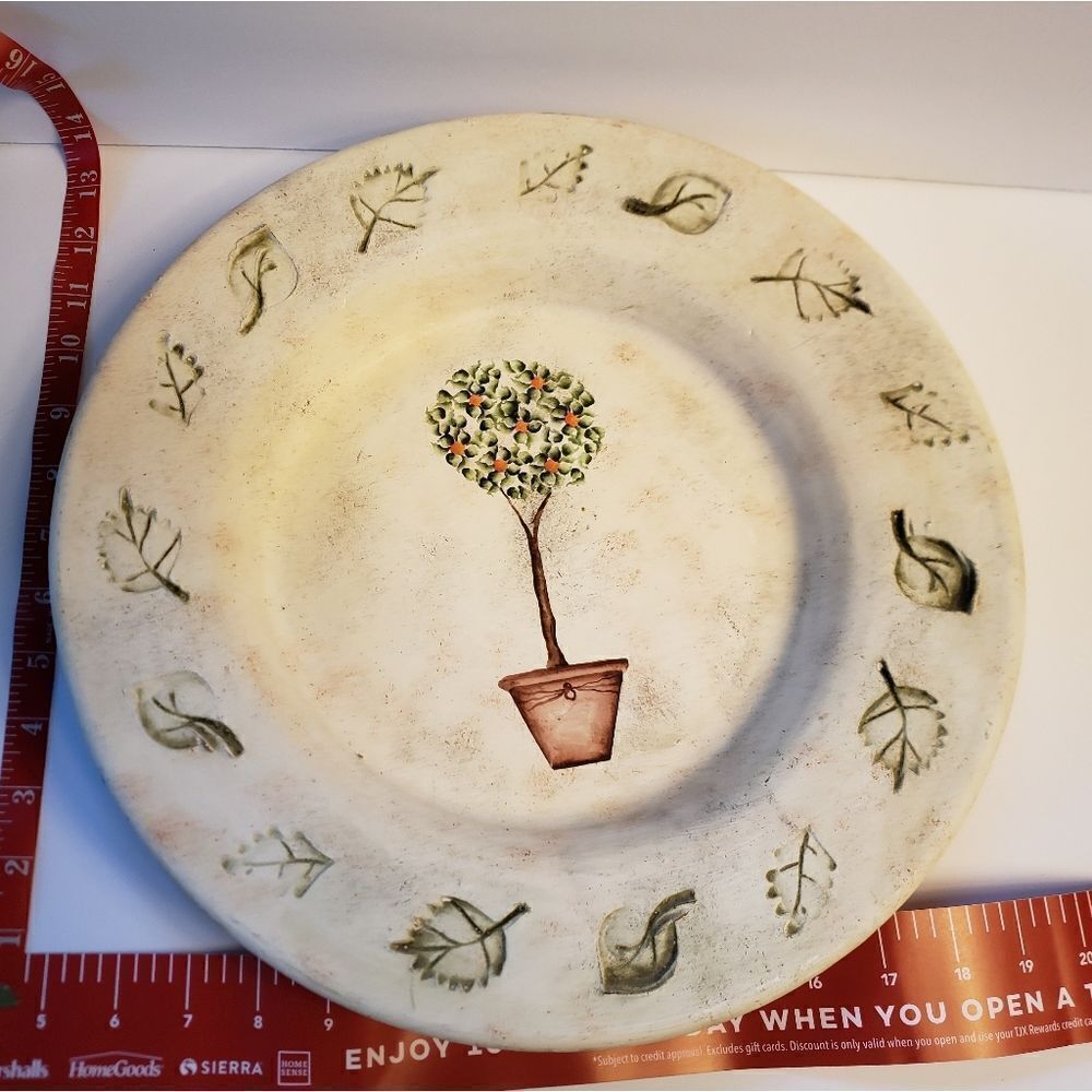 Heavy Hand Painted Pottery Plate - Picture 7 of 10